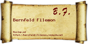 Bernfeld Filemon névjegykártya